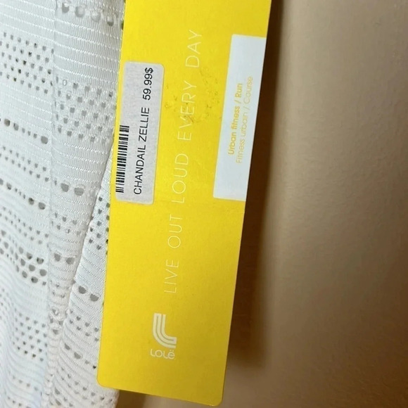 LOLE vtg oversize white sheer eyelet t shirt,silver trim,PTP 20” ,raglan,XS,S,M - Picture 5 of 15